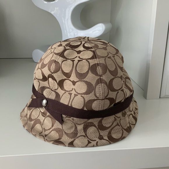 Vintage Y2K Early 2000’S COACH Monogram C Brown Bucket Hat Size M/L Women’s - Picture 11 of 16